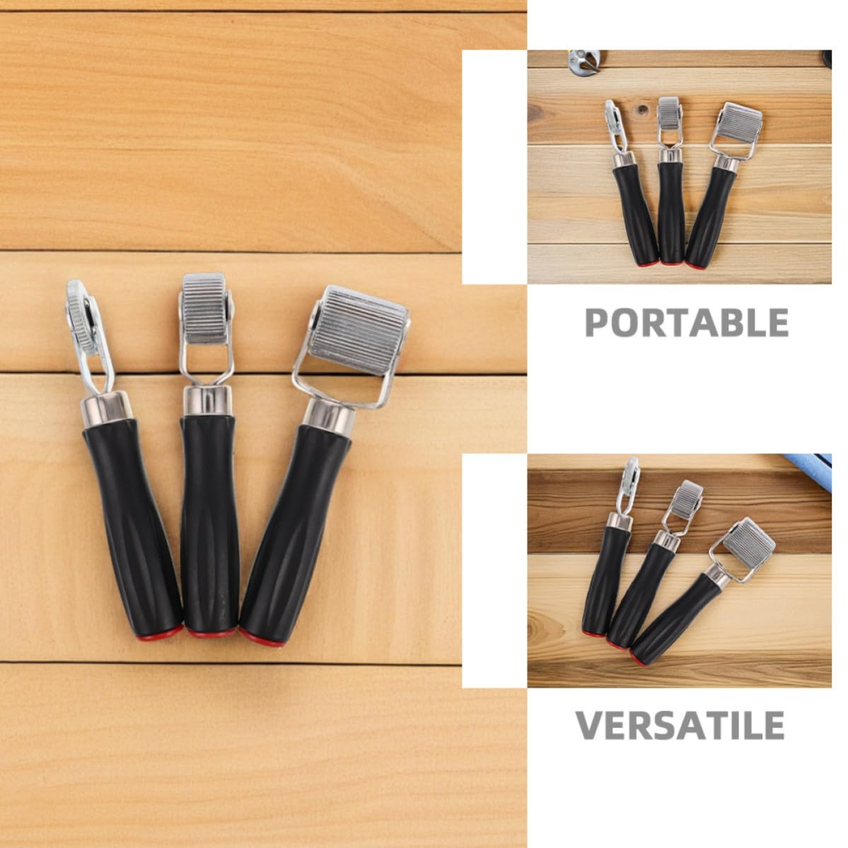 YARNOW 4 Piezas Herramienta para Reparación de Neumáticos Rodillo de Compactación Negro, Material Plástico y Hierro, Fácil para Mantenimiento Diario y Uso de Emergencia en Viajes al Aire