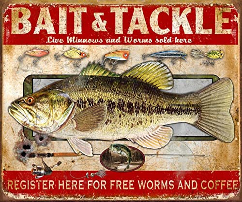 Desperate Enterprises Bait & Tackle Tin Sign - Nostalgic Vintage