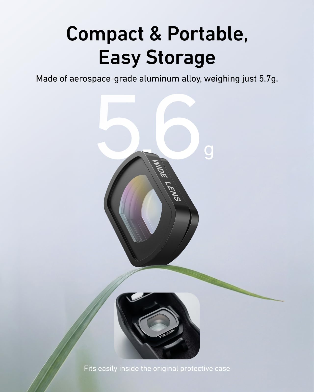 TELESIN 112° Weitwinkelobjektiv für DJI Osmo Pocket 4/3, magnetisches mehrfachvergütetes Glasobjektiv, 0,72x erweitertes Sichtfeld für Vlogging & Reisefotografie, Osmo Pocket 4/3 Zubehör