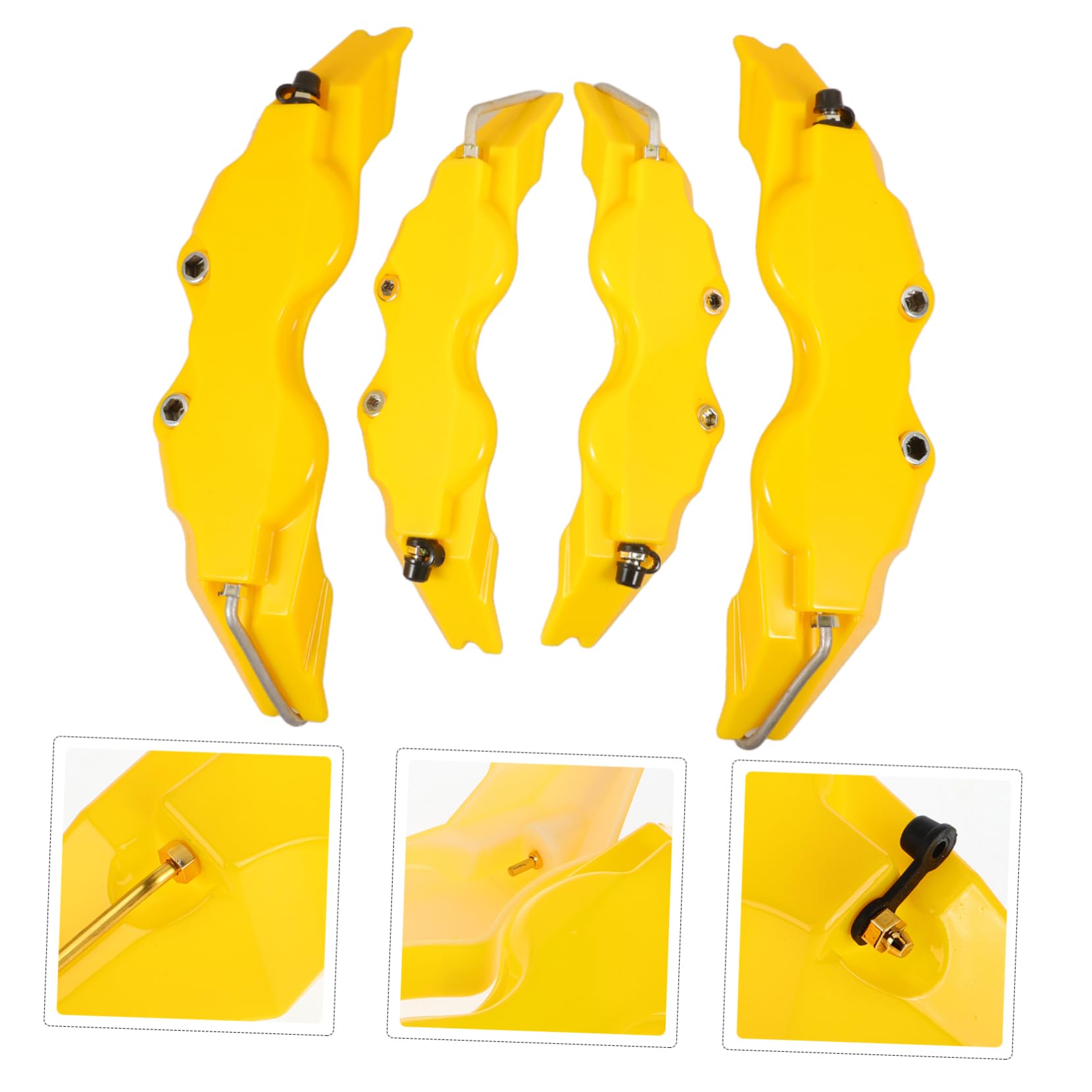ABOOFAN Set 2 Copri Pinze Freni Gialli in Abs Stile 3d per Copertura Pinza Freno Anteriore e Posteriore Compatibili Ampia Installazione Facile per Auto