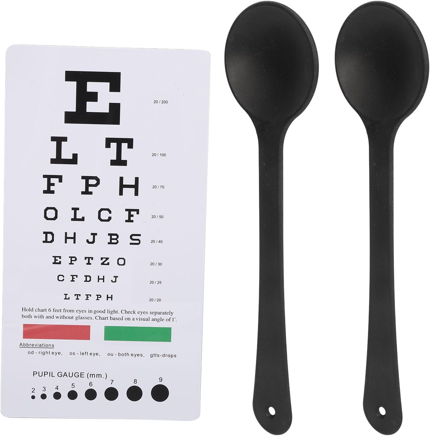Phefop Pocket Eye Chart, 6 Inch Eye Chart for Vision Test Red Green Color Bars for Color Blindness Test with Eye Occluder for Optometrists Ophthalmologists Students