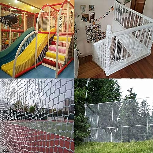 KACQIHTU Rope Net Kids Safety Rope Netting Stair Balcony Railing Safety Protection Net Child Playground Net Patio Fence Protection Net Pet Toy Anti-Fall Net White