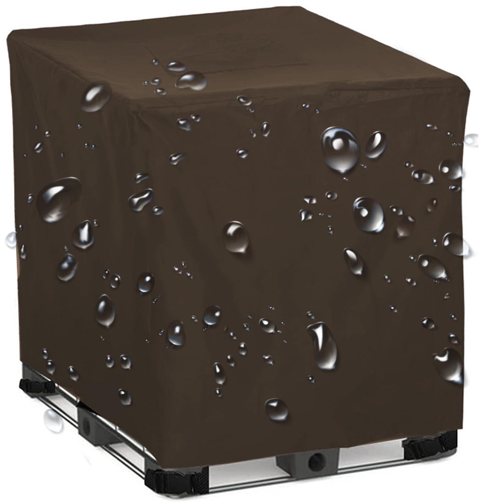 IBC - Cubierta de tanque impermeable 420D Oxford tela para depósito de agua de lluvia para tanques IBC de 300 L, 600 L, 800 L, 1000 L, dimensiones: 120 x 80 x 116 cm