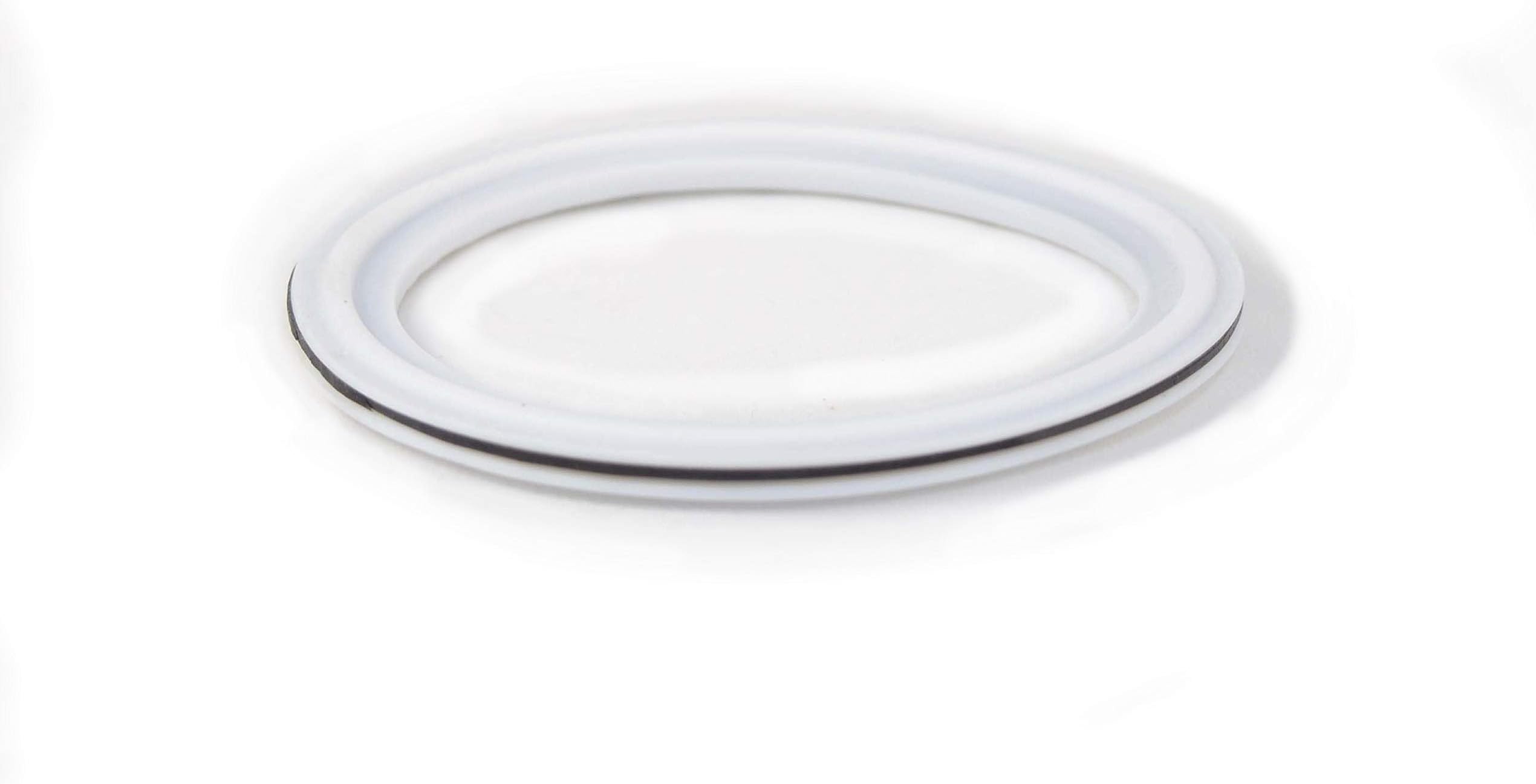 8" Tri Clamp Envelope Gasket PTFE (Teflon) PTFE X EPDM Sanitary Pharmaceutical Grade High Elasticity VS PTFE Alone! IE Longer Life.