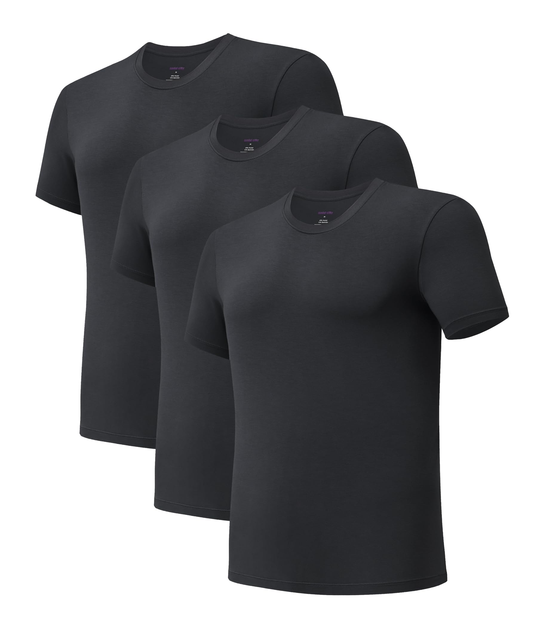 Men's Undershirts MicroModal Silky Soft Layering T-Shirts 3 Pack