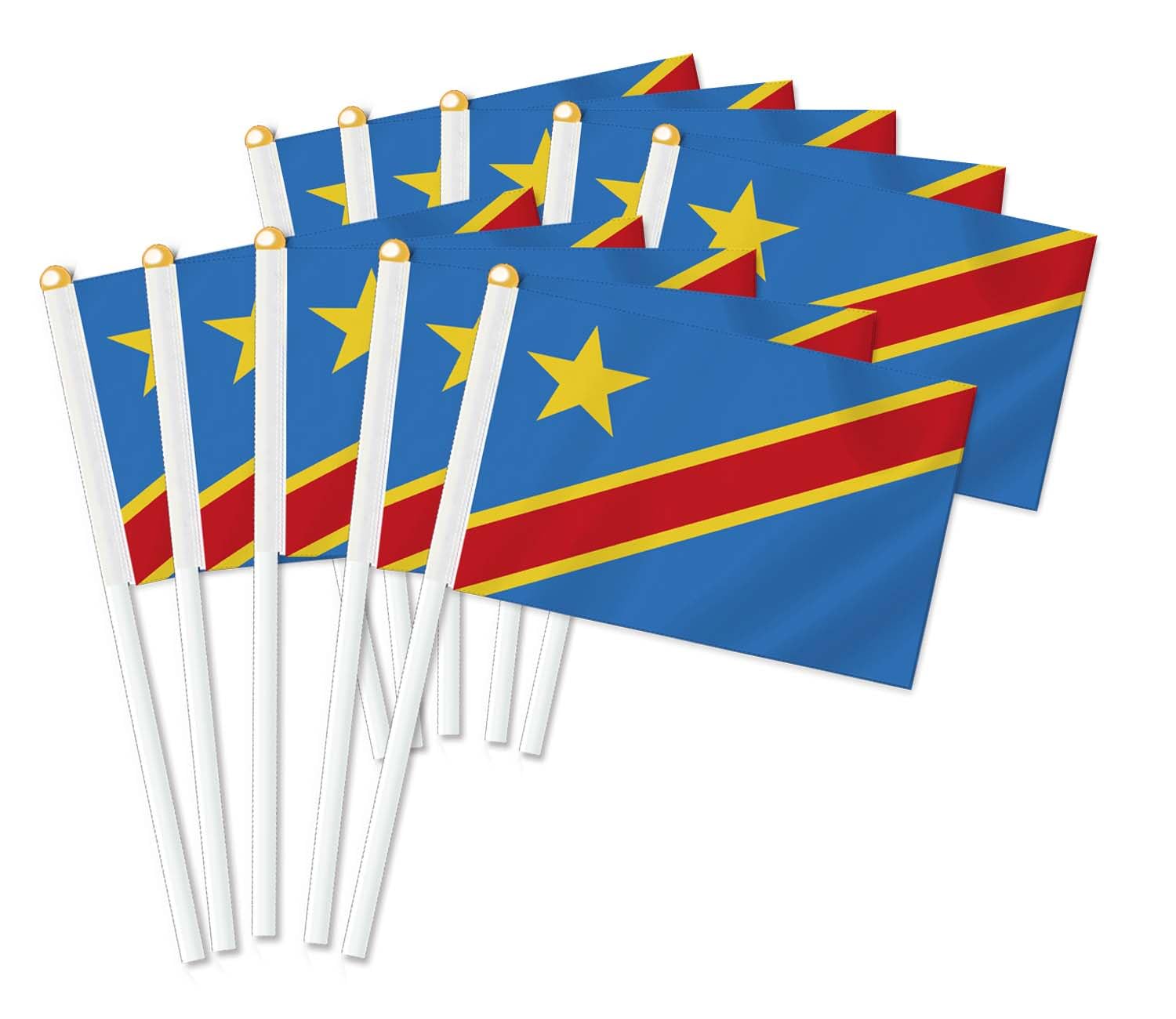 Pack of 25 Congo Handheld Flag, Congo Decor Hand Held Flag, Decoration Banner Hand Congo — image 1