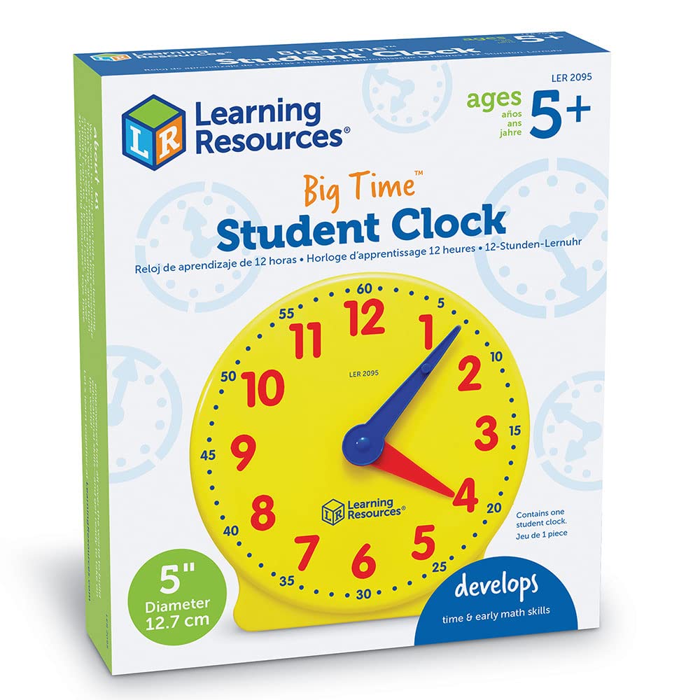 Learning Resources Horloge Montessori Jouet Éducatif Apprendre l’Heure Enfant 5+