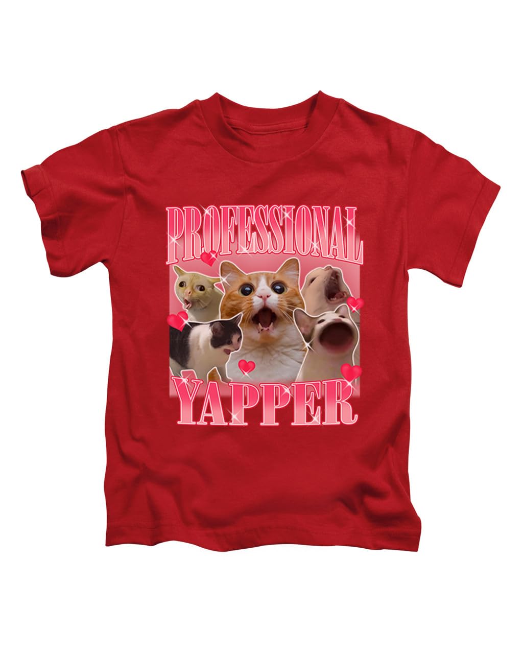 New Spirit Original Cat Professional yapper Meme Novelty Iconic Funny Humour Joke Cats Tee T-Shirt Funny Unisex T Shirt Top Red