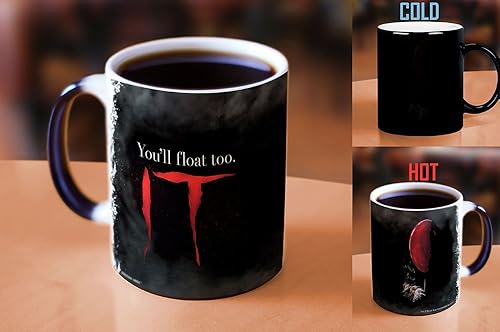 Miniatura 2 de Morphing Mugs IT The Movie  Pennywise the Dancing Clown  You Float Too  Una taza de cerámica sensible al calor que cambia de color de 11 onzas