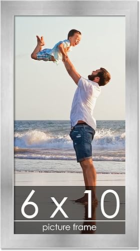 Miniatura 102 de Marco de 28 x 36 pulgadas de madera de peltre plateado con plexiglás acrílico UV, parte trasera de tablero de espuma y accesorios incluidos