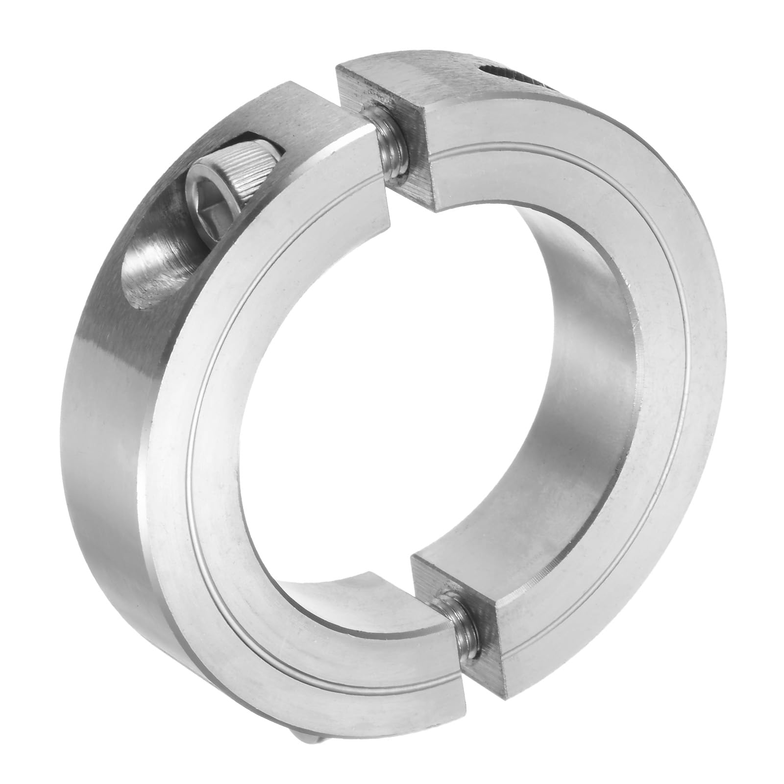 uxcell Double Split Clamp-On Shaft Collar for 1-7/8" Shaft, Two-Piece Clamping Collar, 2-7/8" OD, 11/16" Thick, 304 Stainless Steel Axle Collar Clamp,