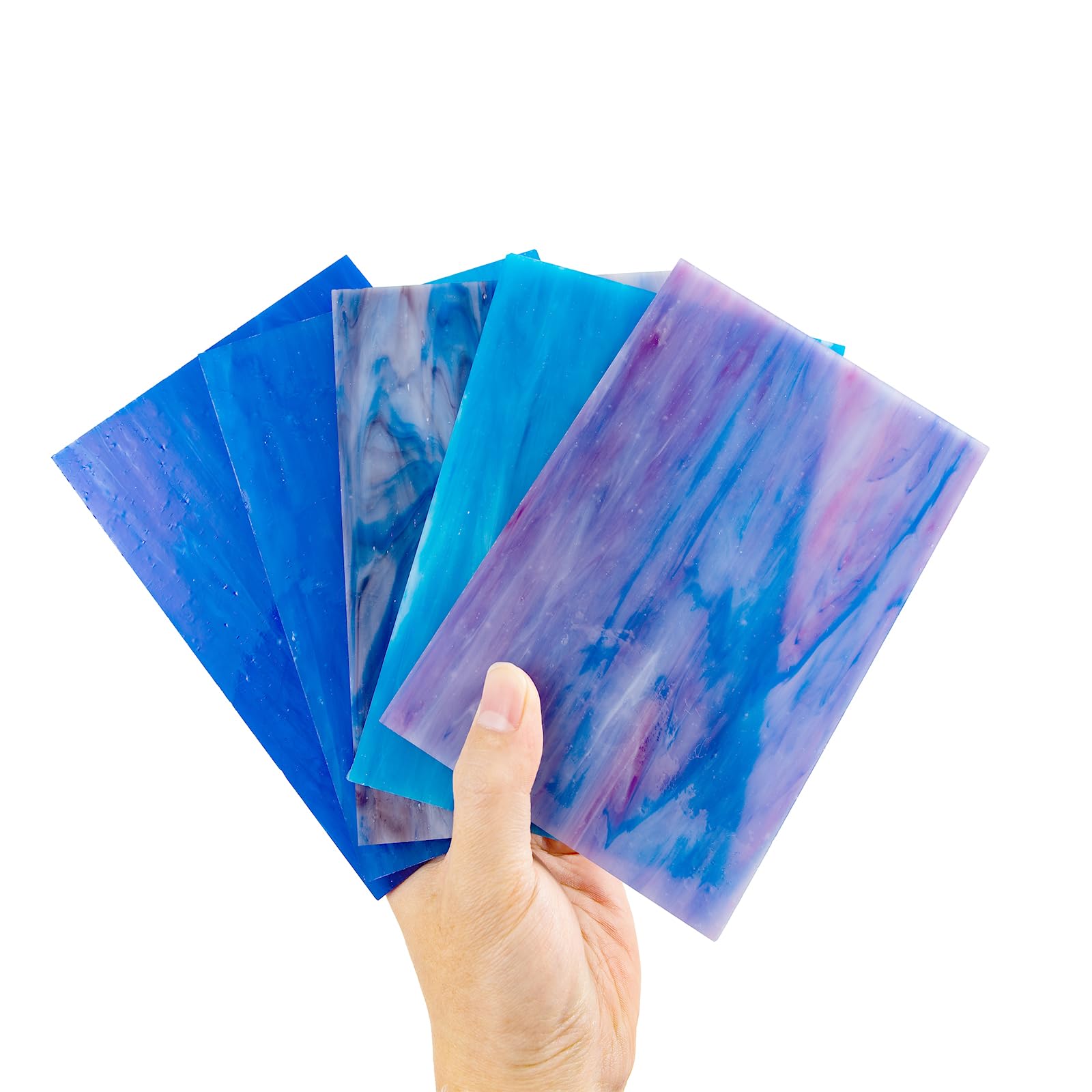 24 Pièces Verre pour Vitrail Opaque 10x15cm, Feuilles Mosaïque Irisées Couleurs Mélangées, Fournitures Loisirs Créatifs DIY, Attrape-Soleil et Décoration Maison