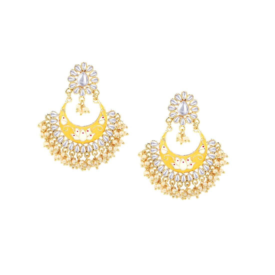 Kairangi Meenakari Chandbali Earrings for Women Gold Plated Traditional Meenakari Flower Yellow Chand bali Earrings for Women and Girls. (B0CJ92R61C) Amazon Price History, Amazon Price Tracker