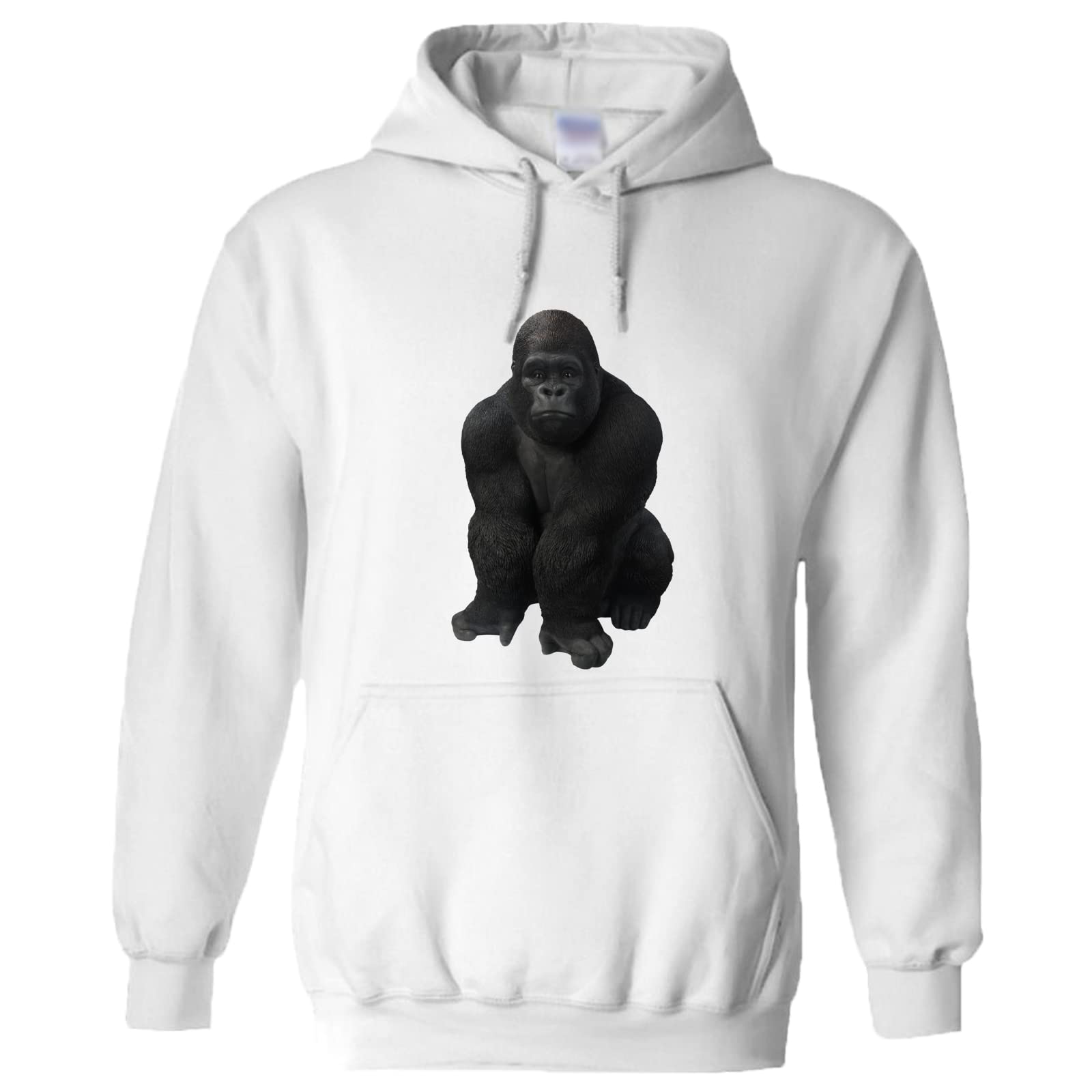 Sweat à capuche blanc gorille confortable pour toutes les tailles