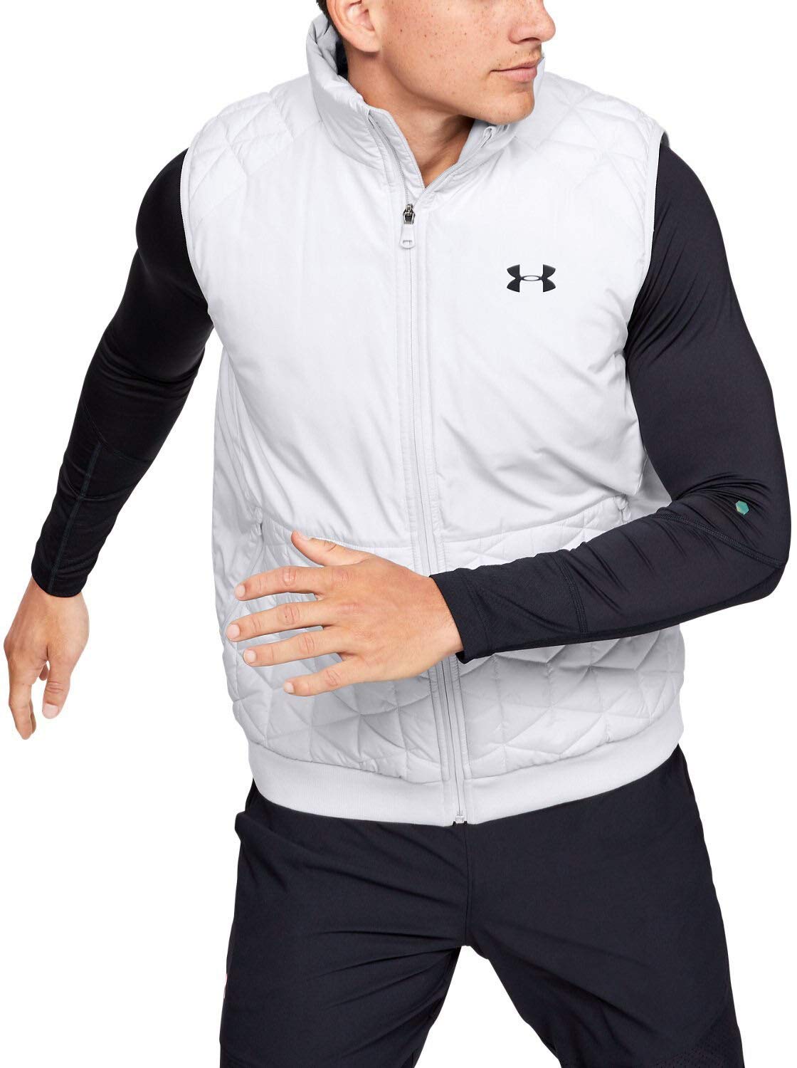 Under Armour Mens ColdGear Reactor Performance Vest MD Gray