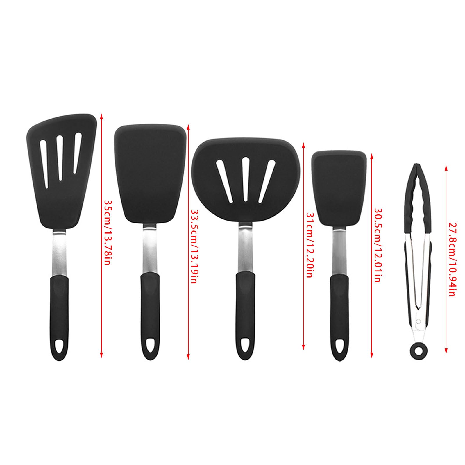 Spatola in silicone Paletta scanalata resistente calore, per pentole antiaderenti Facile da pulire con manico ergonomico Spatola in silicone Paletta scanalata con manico ergonomico Strumento