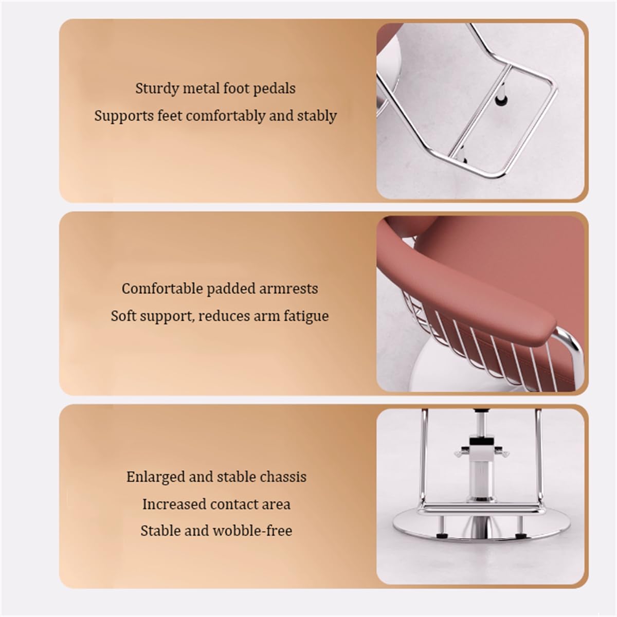Sillas de barbero, Silla de Tinte de Cabello hidráulica Ajustable, Silla de barbero de salón de Belleza Resistente para Profesionales, Silla de estilismo para barbería, Asiento de Estilista