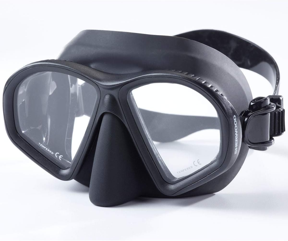 Onyx Low Volume Adult Diving Mask, Black/Dual Lens/Spearfishing