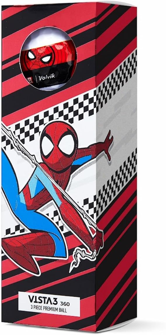 Volvik x Marvel, Vista3 360 - Spider-Man Dozen Golf Balls, White