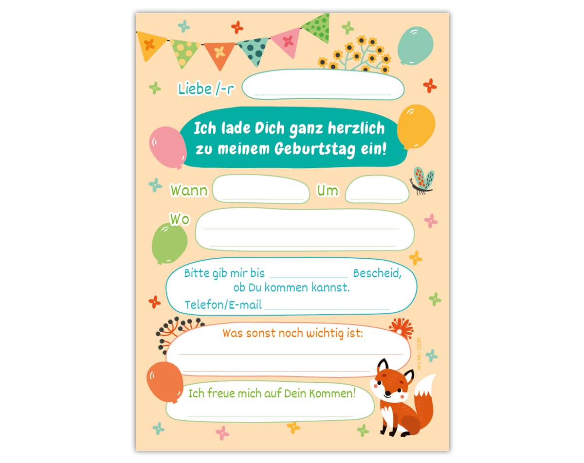 JuNa-Experten 12 biglietti d'invito per il 4° compleanno dei bambini