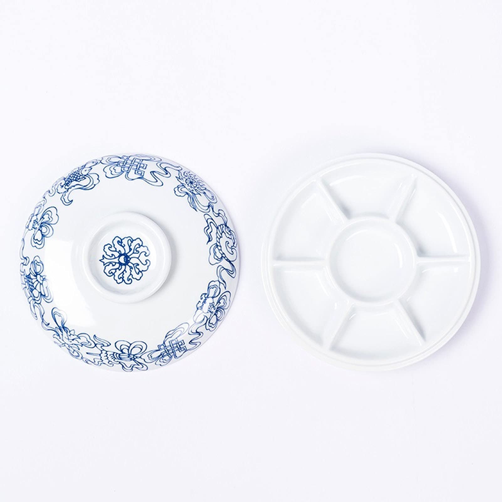 ApuaVireo&Co Ceramiczna paleta Eight-Treasure, szczelna chińska paleta farb do malowania, wielofunkcyjne przybory do nauki kaligrafii, łatwe w użyciu.