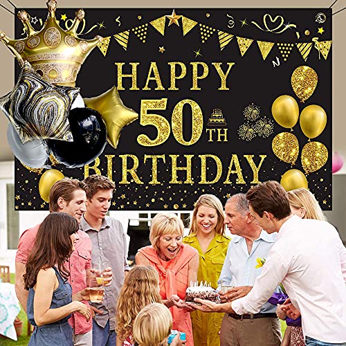 Image of Black And Gold Large Crown Balloons Foil Helium Mylar Balloons Set For Baby Shower Birthday Bachelorette Party Decorations Wedding Anniversary Graduation Backdrop Party Supplies