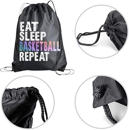 Miniatura 2 de Bolsa de baloncesto con cordón para niñas, repetición de baloncesto para comer sueño, bolsa de baloncesto con aros negros, regalo de jugador de