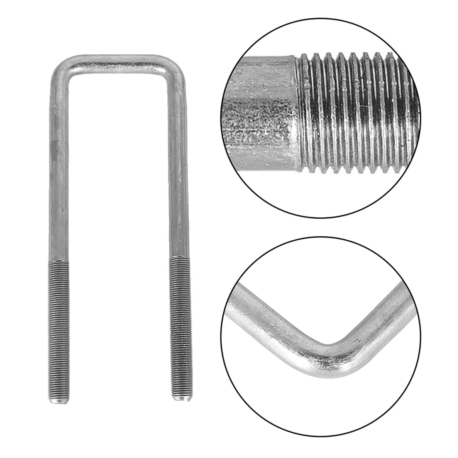 4 Pcs Zinc Coated Square U-Bolts for 2.5 Wide Leaf Springs 8.75 Long Replacement for Chevy Silverado 1500 Replacement for GMC Sierra 1500 1988-2019