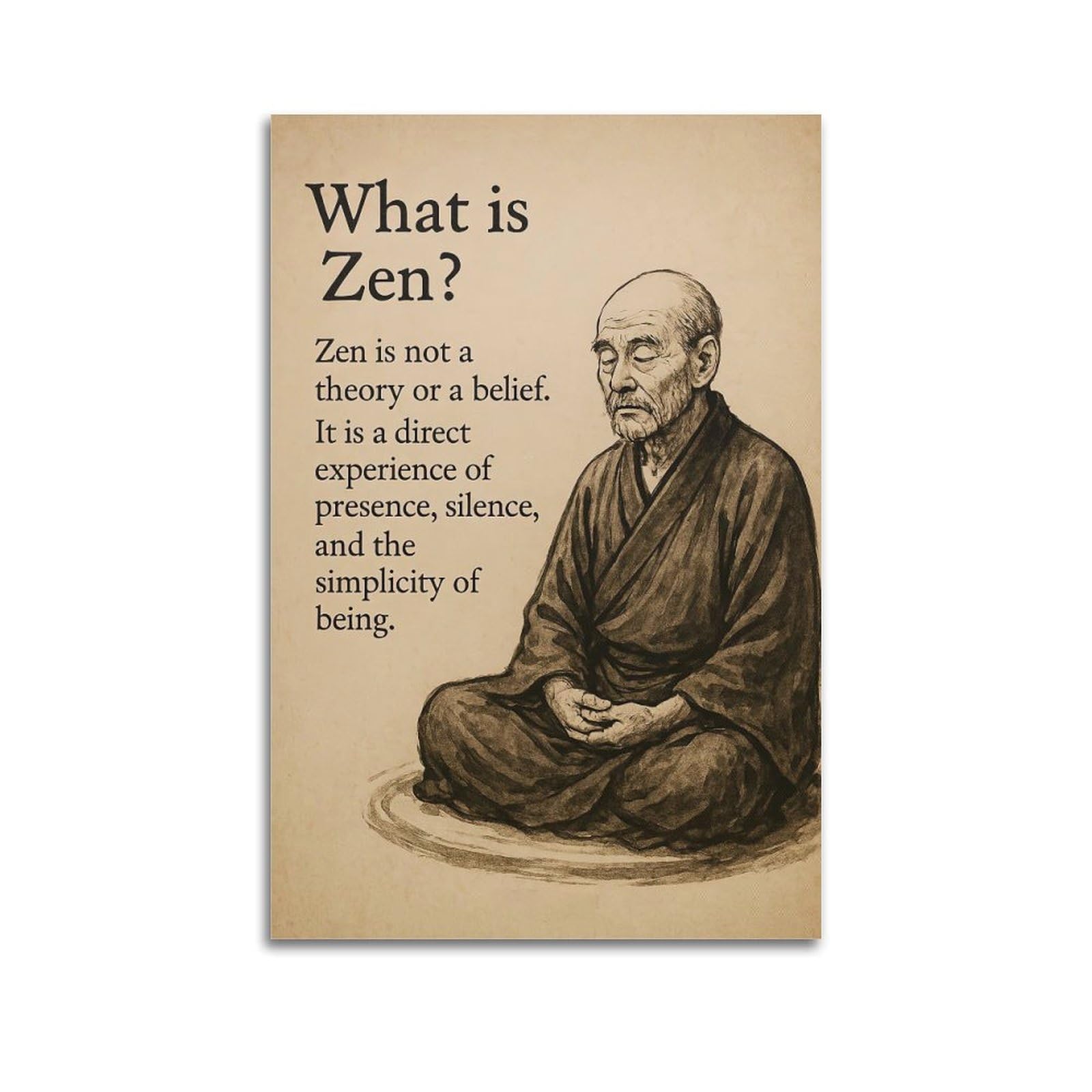 OKAHYS Vintage Zen Poster Inner Peace Simplicity Decorative Painting Canvas Wall Artworks Picture 20x30inch(50x75cm)