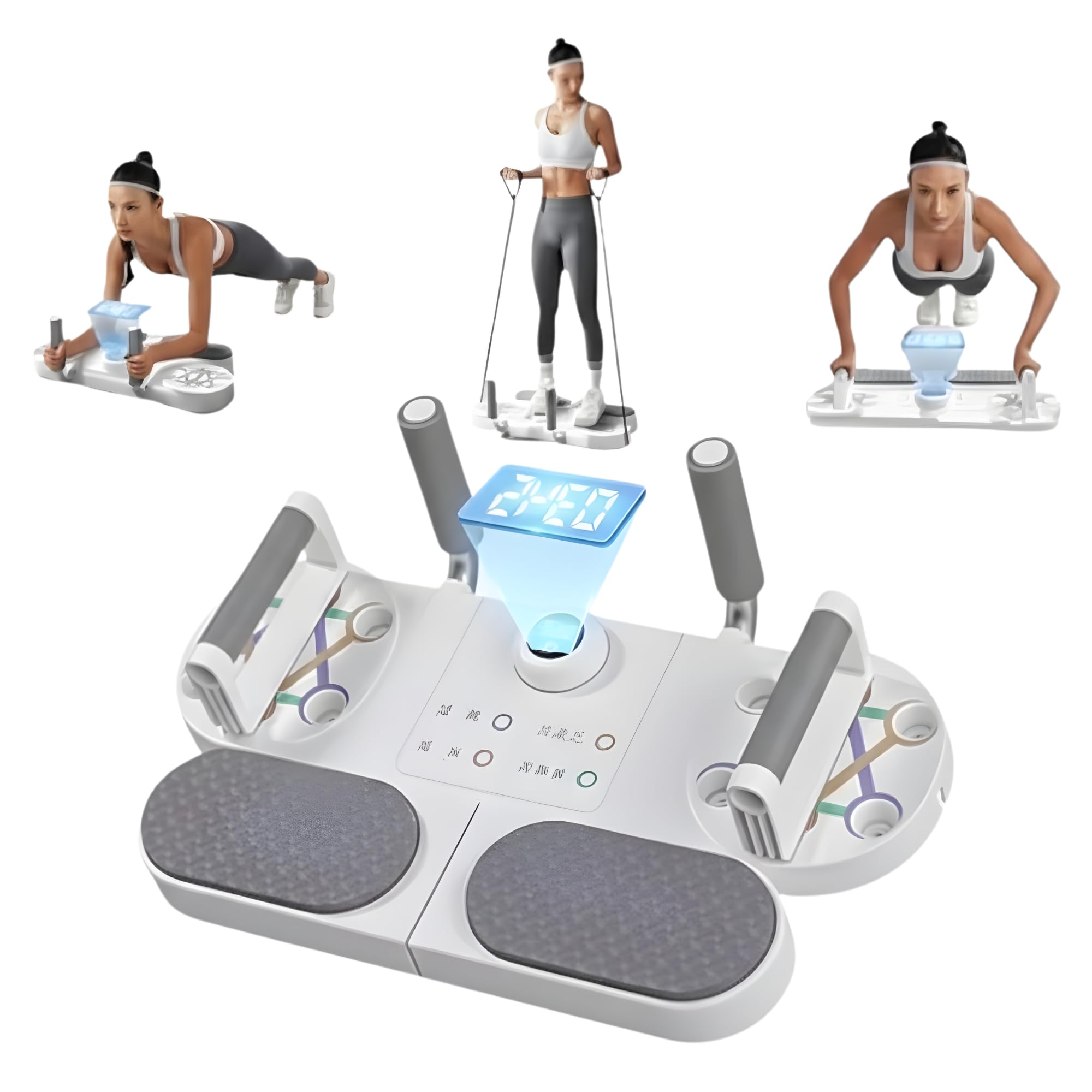 Push Up Board 5-In-1 Multi-Functional Home Gym Equipment with Resistance Bands & Timer Chest Back Triceps & Shoulder Workout Fitness Exercise Board