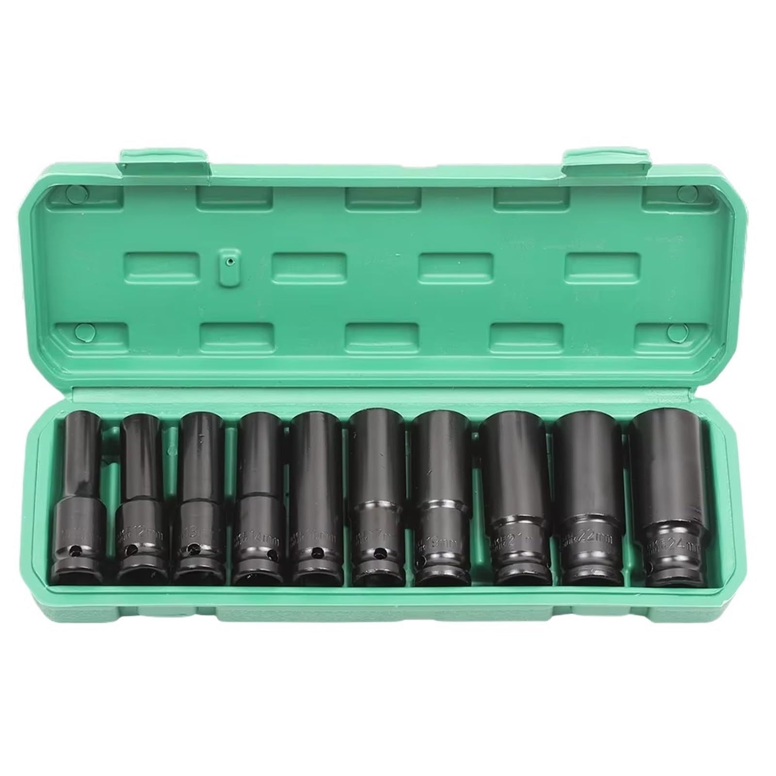 10 pz Set di bussole a percussione 1/2" chiave metrica profonde 10-24mm testa della pneumatica strumenti Set di prolunghe