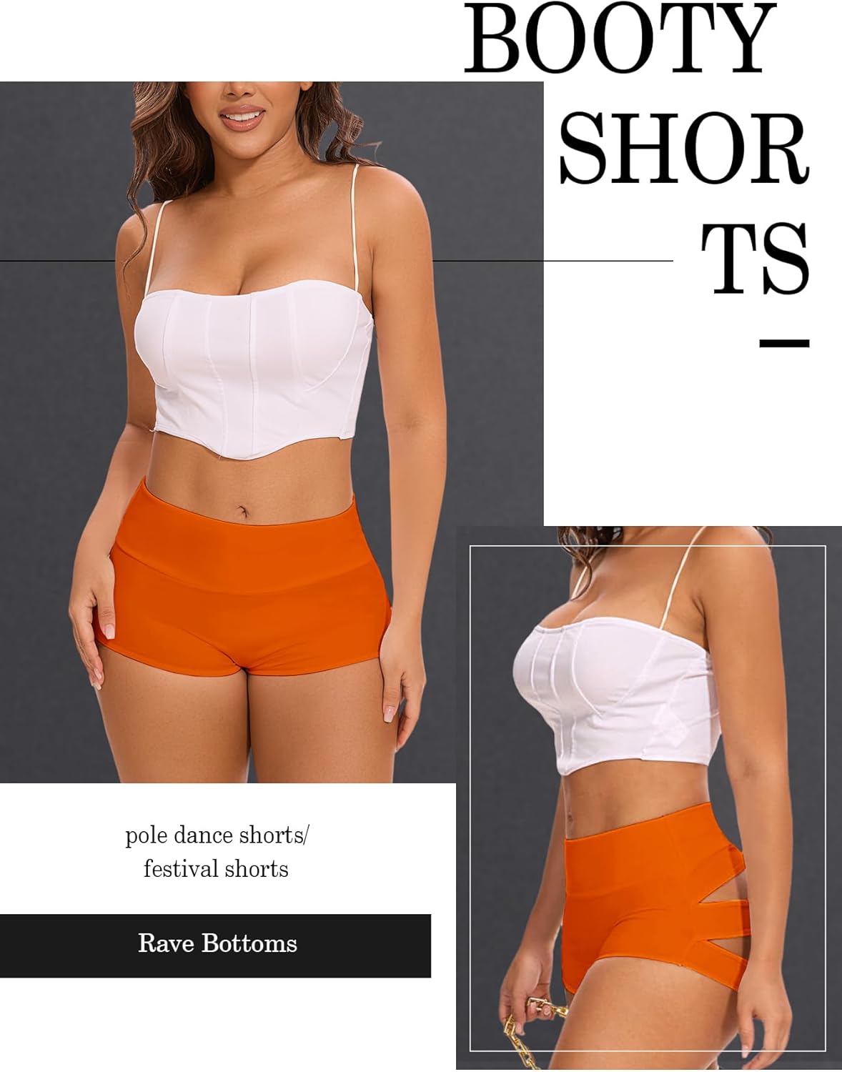 Cut Out Yoga Shorts Booty Butt Lifting Scrunch Shorts High Waisted Workout Gym Active Hot Pants - Image 4