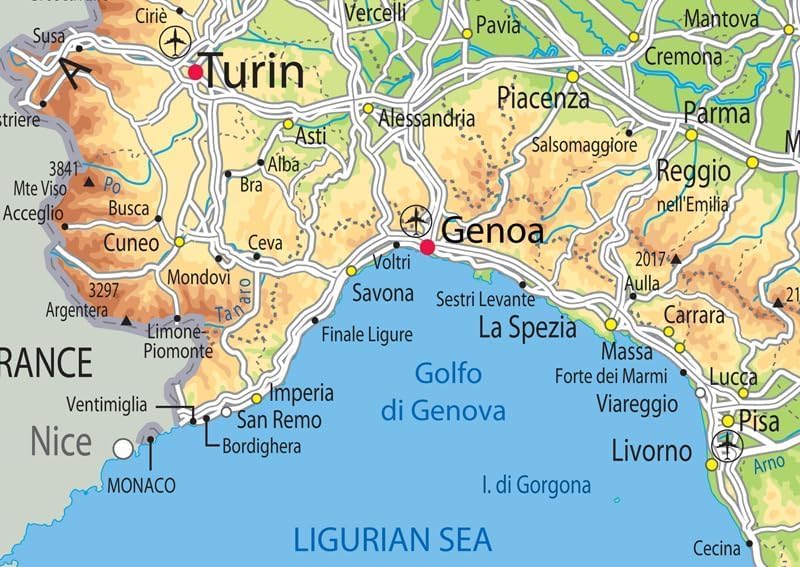 Amazon.co.jp: イタリア地図 - ラミネート紙(A2) : 文房具・オフィス用品