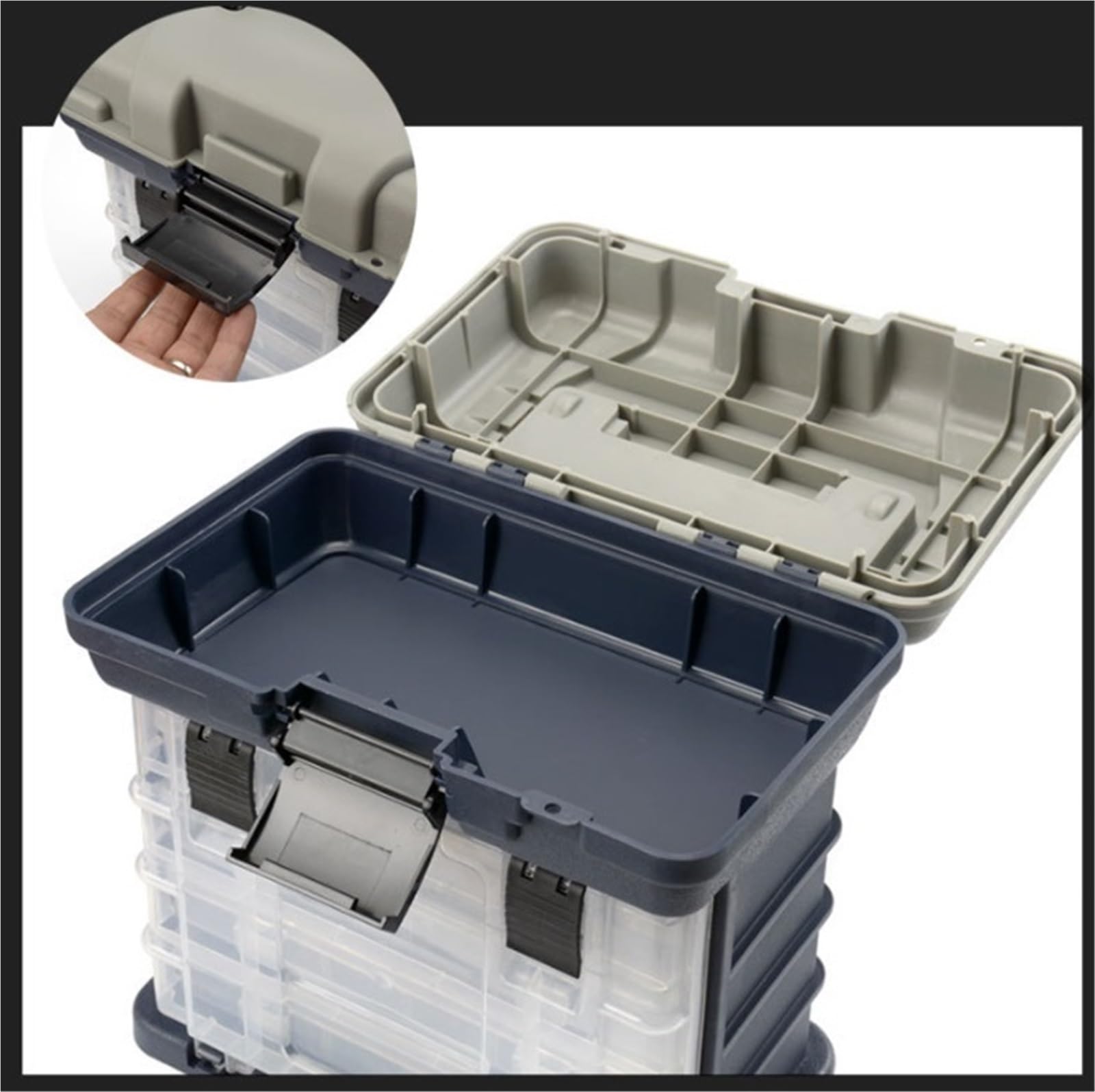Scatola per Attrezzatura da Pesca, Scatola Porta Esche Portatile Attrezzi da Pesca Adatta for Campeggio E Mare all'aperto