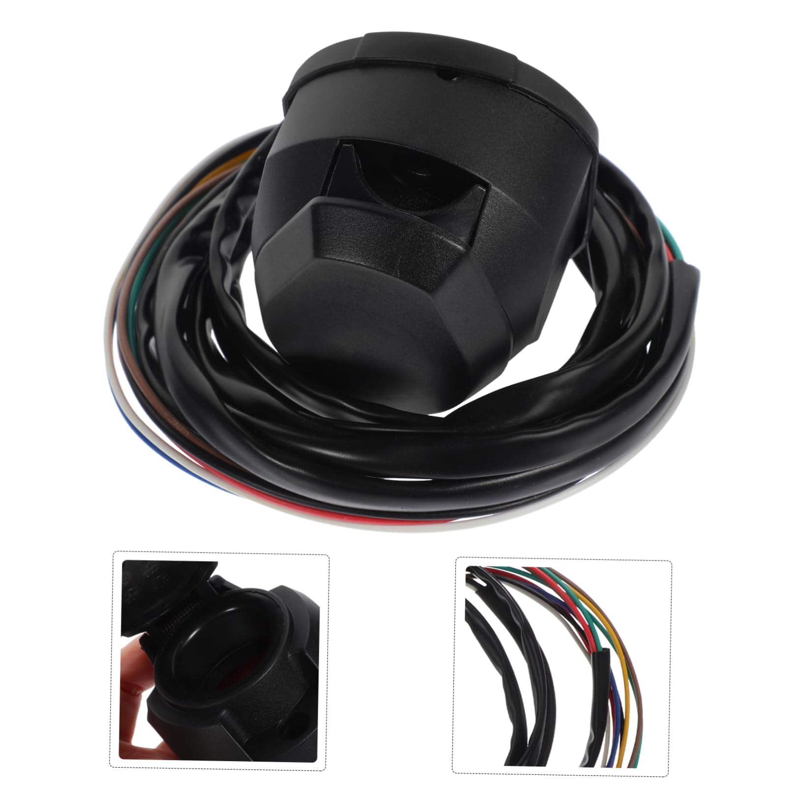 4piezas De Remolque Vías Redondo Adaptador De Enchufe para Trailers Instalación Rápida y Material Resistente Cable Accesorio Compatible para Conexiones De Remolque