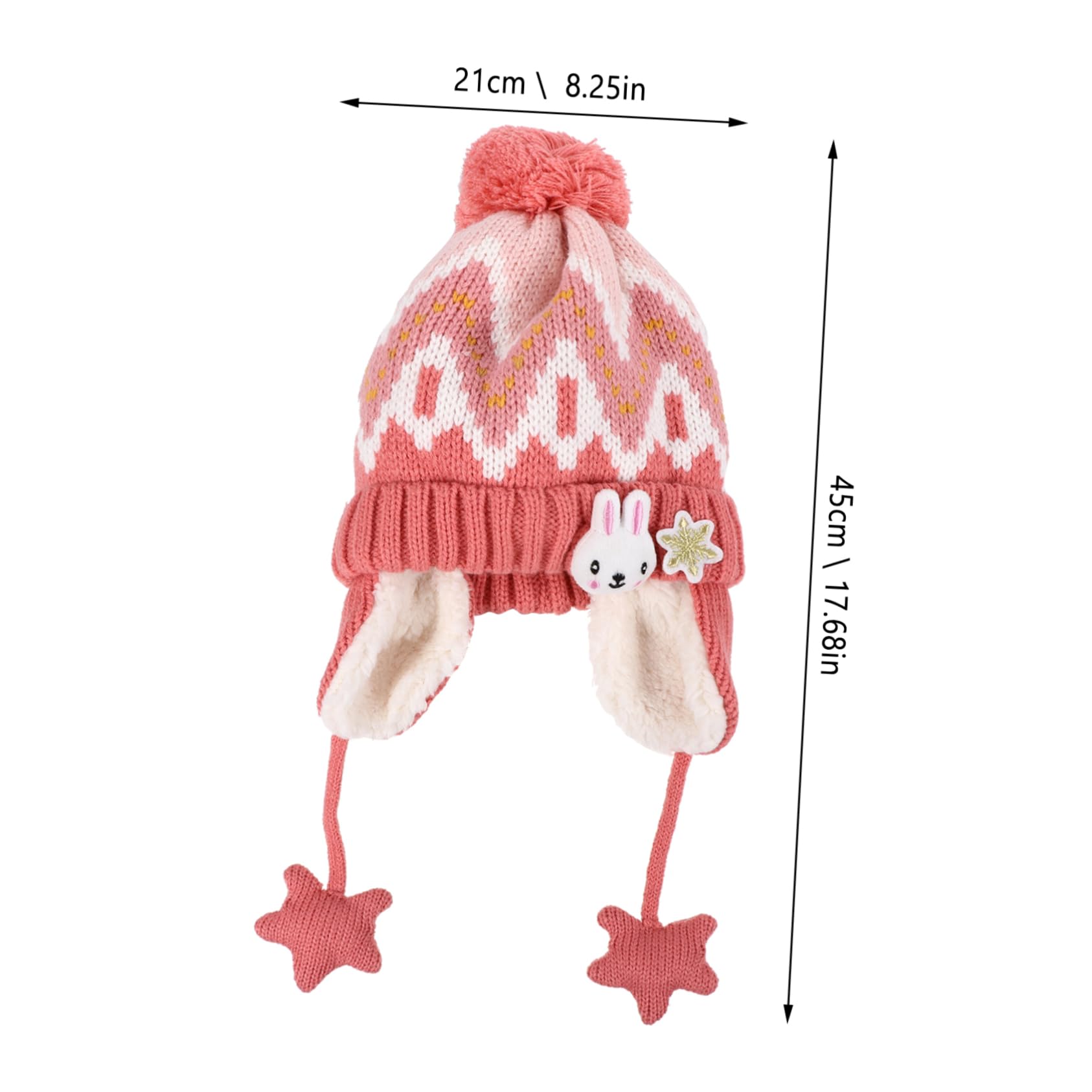 Didiseaon Winter Hat Scarf Set for Girls Toddler Girl Hats with Earflaps Circle Scarf Cartoon Patterns Comfortable and Warm Pink