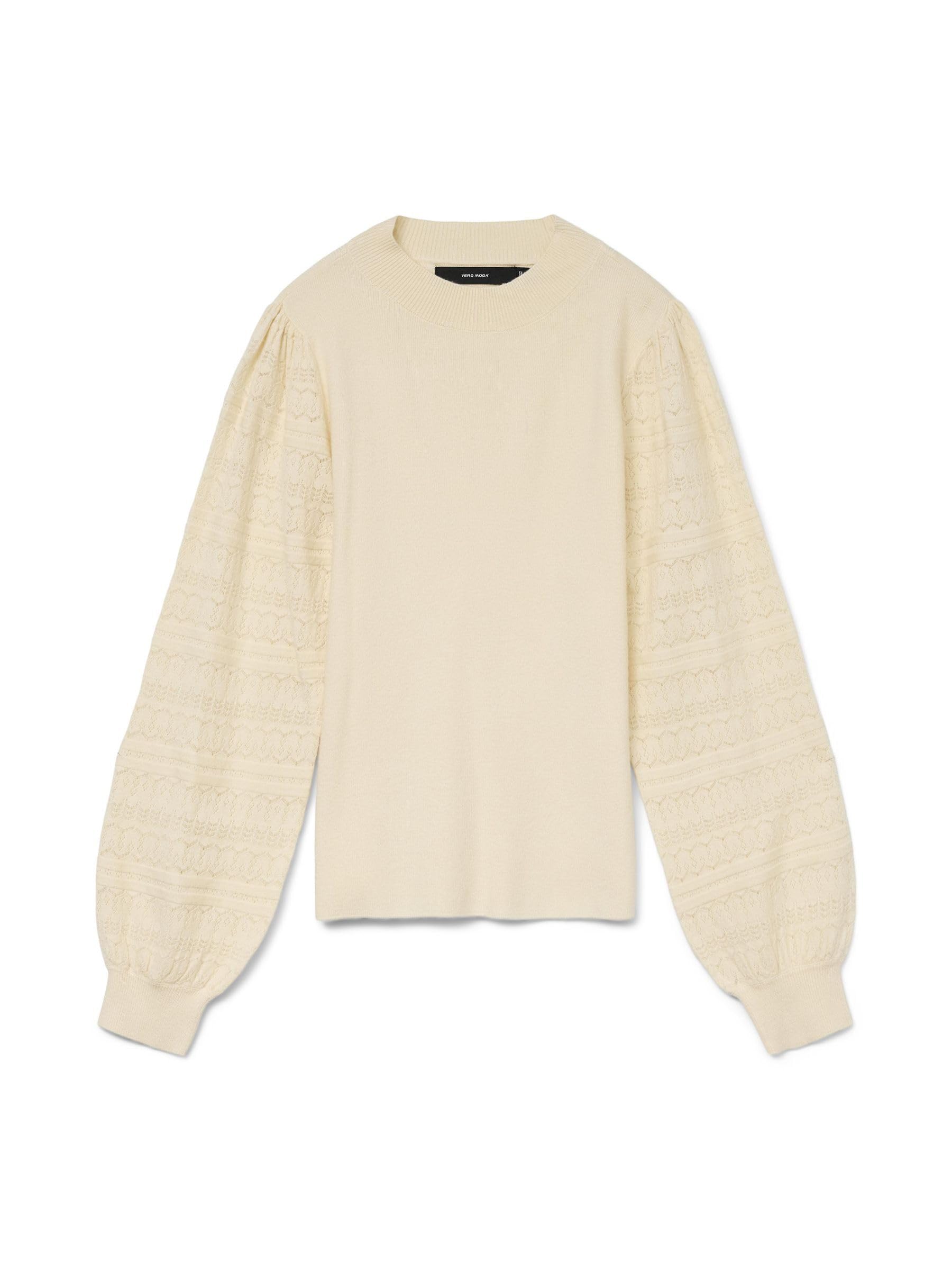 VERO MODA Vmnewlimone LS Highneck Pullover Boo, Birch, XL