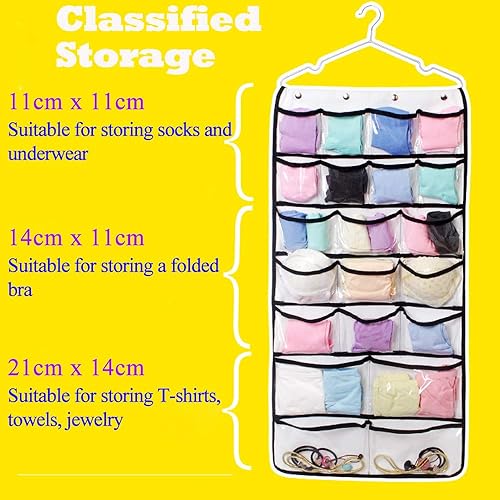 Miniatura 3 de Idearsen - Organizador de joyas para colgar (40 bolsillos) y 20 bolsas mágicas para almacenamiento de armario para viajes portátiles, anillos,