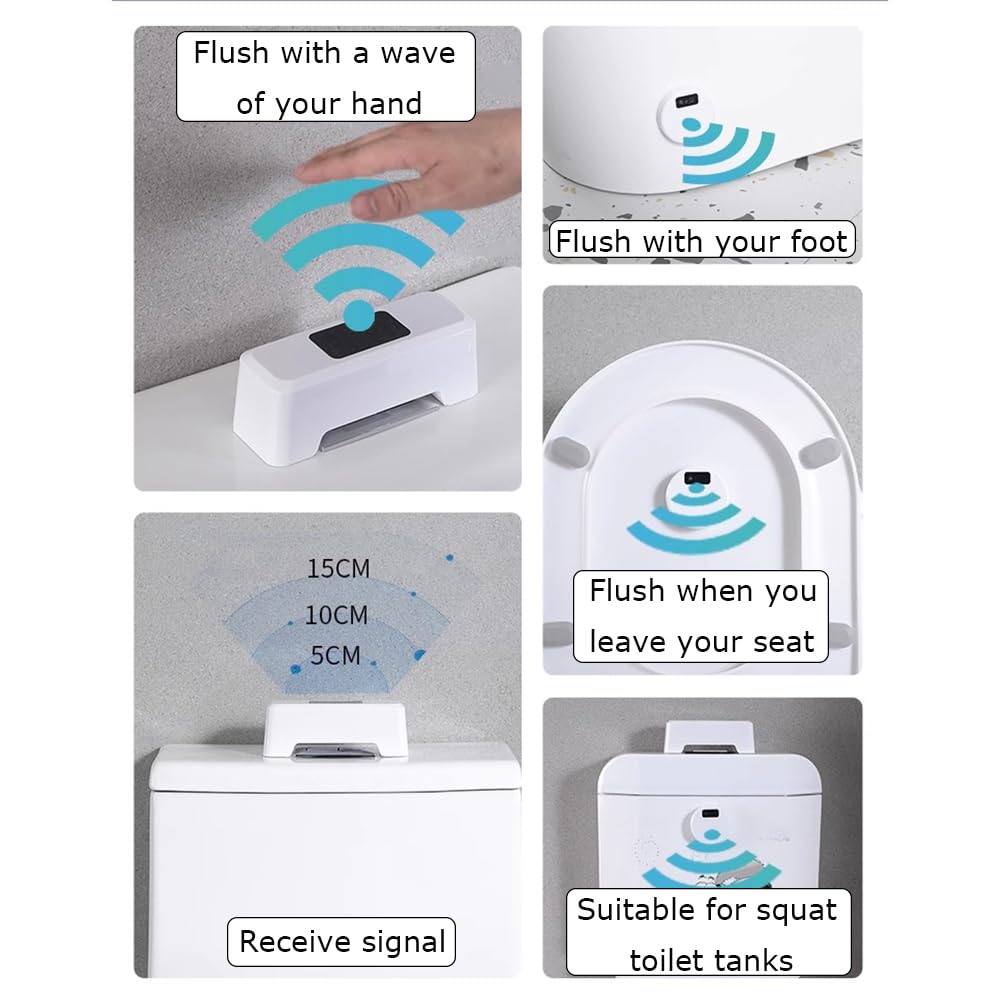 Flusher Automático De Inodoro, Kit De Descarga De Inodoro del Sensor Infrarrojo, Botón De Al RAS del Inodoro Inteligente, Sensor De Infrarrojos Externos.,Style a