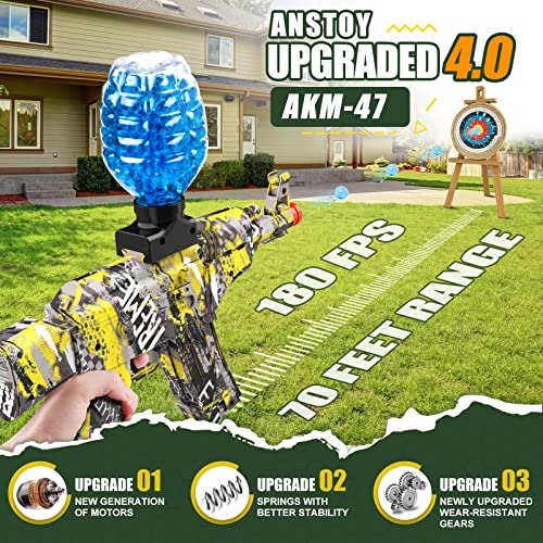 Anstoy Electric With Gel Ball Blaster Aeg Akm-47 Splatter Ball Blaster For Outdoor Activities-Fighting Shooting Team Game(Yellow) #TOP1