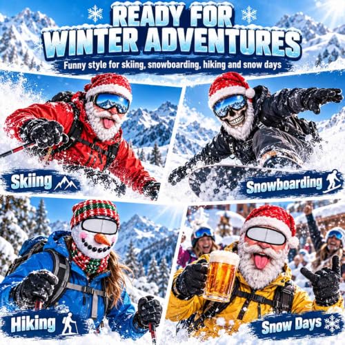 Christmas Masks for Adults 3D Realistic Funny Warm Velvet Fall Winter Mask - image 4