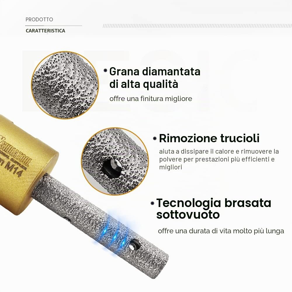 SHDIATOOL Fresa Diamantata 20mm Allargare e Sagomare Fori per Porcellana Ceramica Marmo Granito