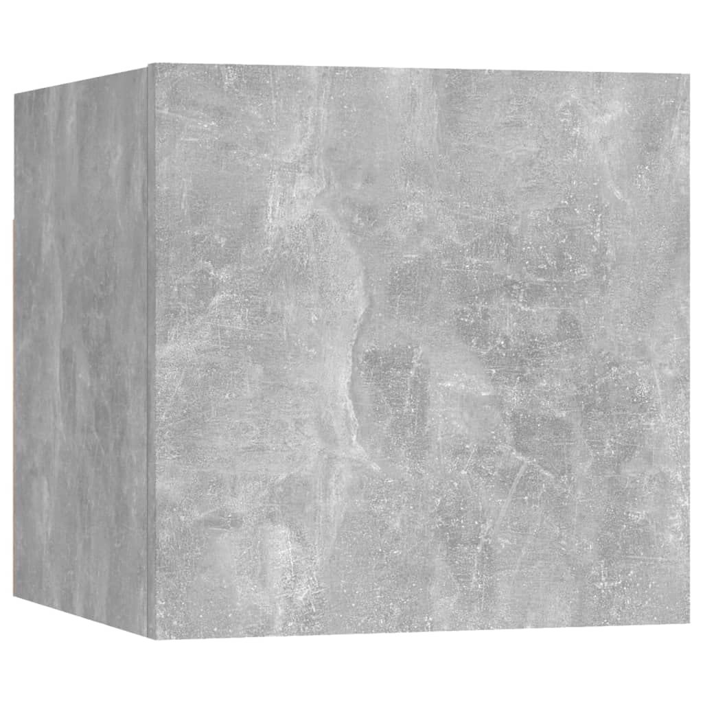 Wandschrank Fernseher Betongrau, TV-Hängeschrank aus Holzwerkstoff mit dekorativem Design, bietet reichlich Stauraum für Schlüssel und Notizblöcke, einfache Reinigung mit feuchtem