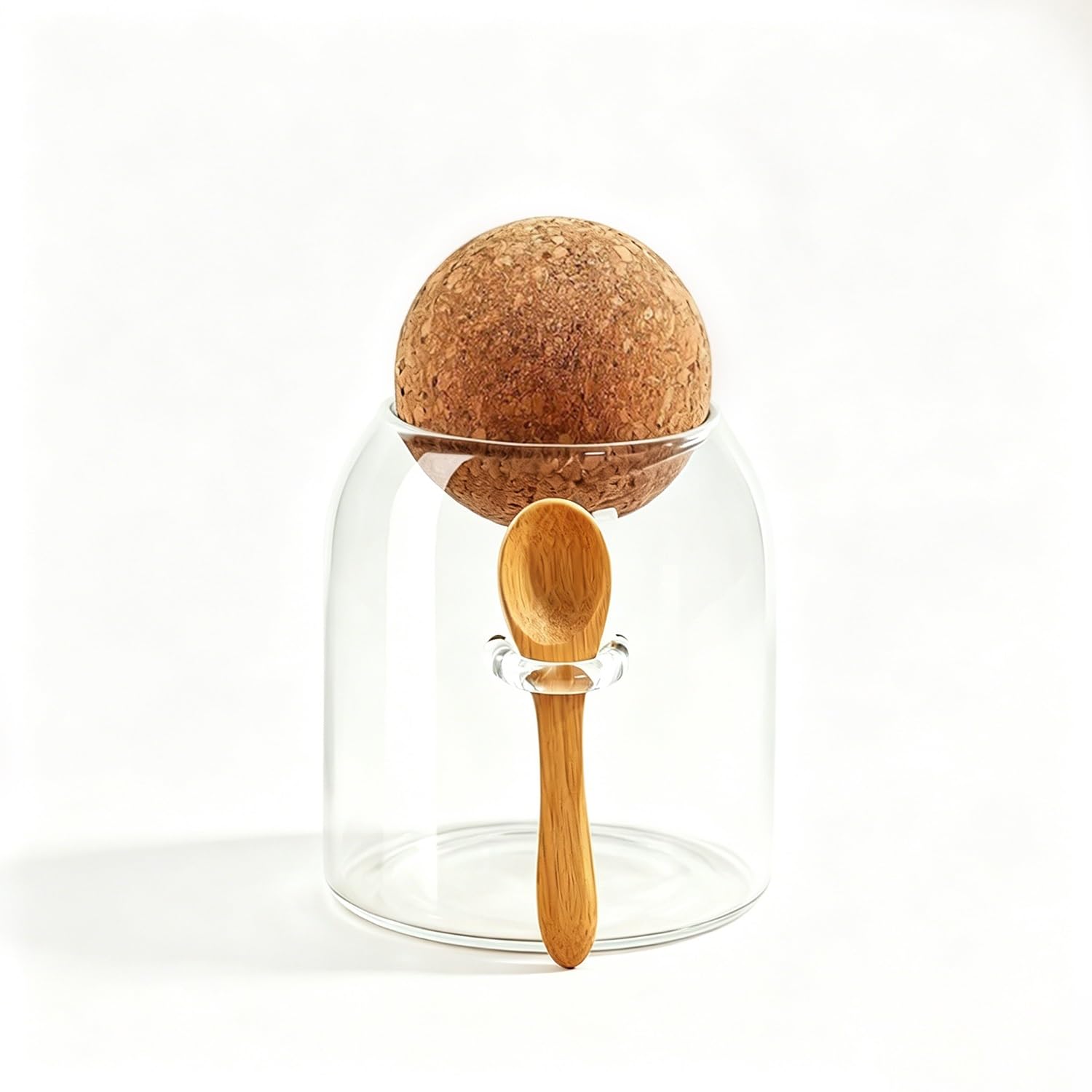 Cylinder Glass Canisters with spoon Decorative Stoppers Container Stores Nuts Coffee Beans