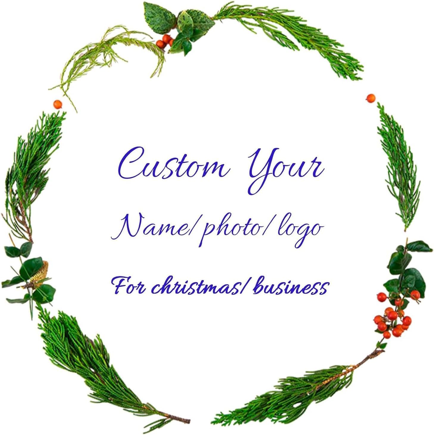 Custom Logo Stickers - Design Your Own Personalized Labels with Text, Image, & Photo - Waterproof, UV Protected, Fade & Heat Cold Resistant - Pack of 100 (Wreath 2, 100mm) — image 1