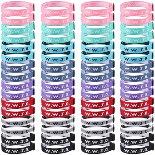 XunYee WWJD Webbing Bracelets What Would Jesus Do Christian Gifts Adjustable Religious Bracelets for Church Women Men