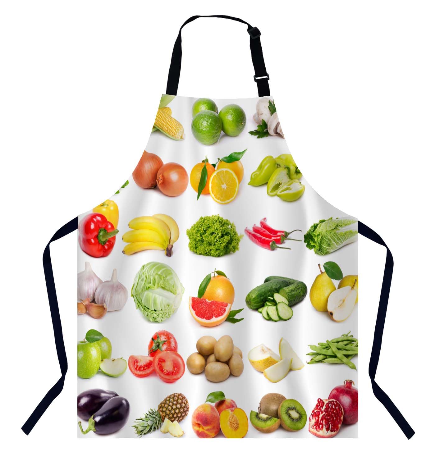 Bgbdeia Men's Fruits And Vegetables Apron Adjustable Neck Bib Apron For Wo,Suitable For Kitchen Cooking Waitress Chef Apron