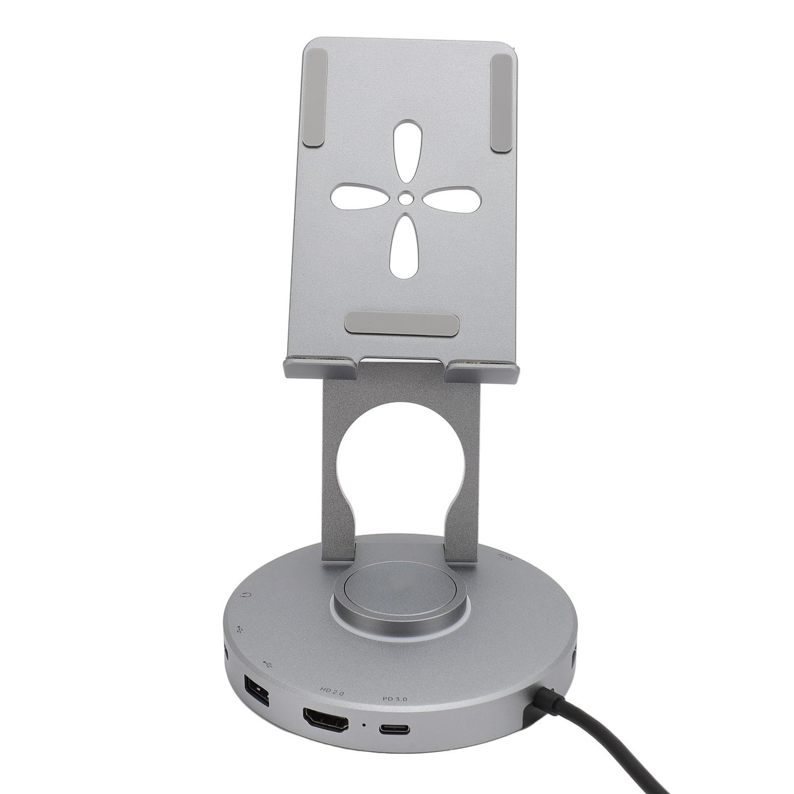 Podstawka USB C Hub 10 W 1 z obrotową stacją dokująCą do Laptopa o 360°, Składanym Uchwytem na Telefon, Czytnikiem Kart SD 4K USB 3.0/2.0 100 W PD do Tabletu i Urządzenia Steam