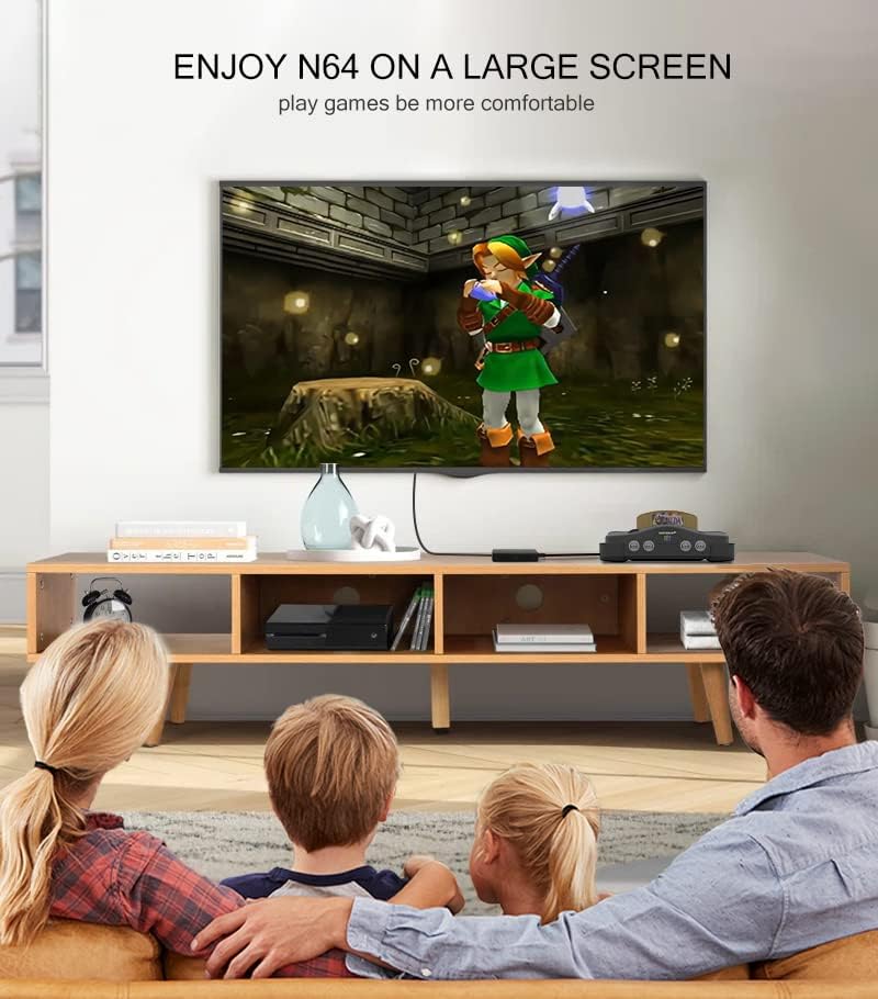 Miniatura 7 de Convertidor adaptador N64 a HDMI para consola de juegos retro N64SNESSFCNGC. Convierte señal Nintendo64GamecubeSNESSFC a todos los Smart TV HDMI.