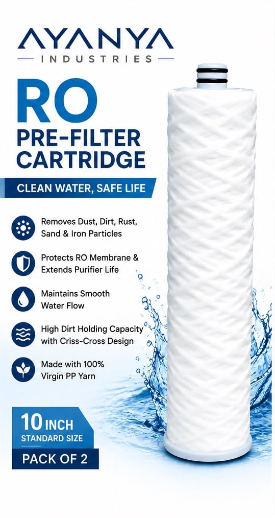 Ayanya Industries RO Pre-Filter for Water Purifier, Compatible with Havells Pre Filter, 10 Inch Sediment Filter Cartridge (Pack of 2)-image-37